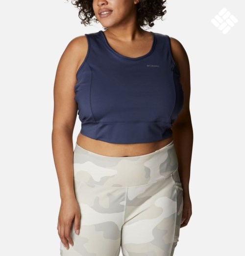 Women's Columbia Windgates II Cropped Tanks Navy | Plus Size CA-A8C65